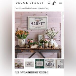 Set of 2 Farmhouse cottage Rustic Wall Sign Decor Kitchen and Spring Floral